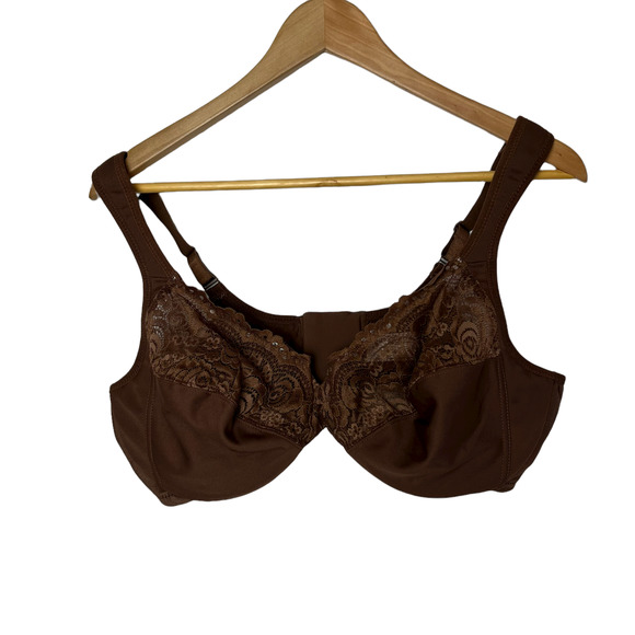 Glamorise Size 42D Full Figure Wonderwire Back Close Bra Comfort Mocha 1896LS - Picture 2 of 11